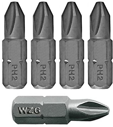 PH 2 Bit Kreuzschlitz Kreutzschlitzbit Trockenbau Gipskarton WZG, Größe: 5 Stück PH2 Bits