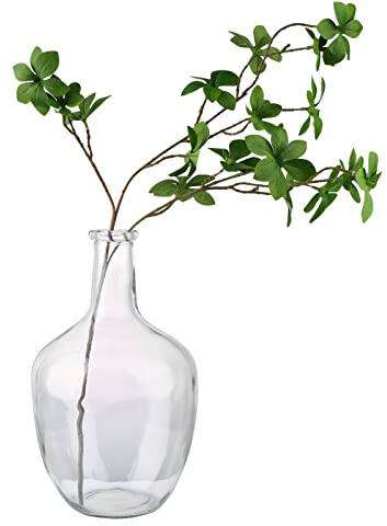 PINIWON Clear Glass Vase, 11.8” H x 6.7” W, Vintage Large Bubble Floor Vase for Branches Faux Artificial Flowers, Tabletop Flower Container for Home Indoor Decoration - 1 Piece
