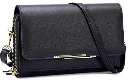 Ourui Handy Umhängetasche, Damen Brieftasche Handtasche, PU Leder Crossbody Schultertasche mit Kartenschlitz Verstellbar Abnehmbar Schultergurt für Handy unter 6.5 Zoll