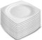 Garnet 9021 Piatto PIANO Quadrato in plastica Dura. Rigido e Riutilizzabile – Lavabile in lavastoviglie – Bianco-Made in Italy - SET da 12 PIATTI