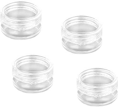 Empty Sample Pots, 4 Pcs Empty Plastic Cosmetic Jars, Clear Travel Cosmetic Container, Mini Cosmetic Containers, for Face Creams, Sample, Make-Up