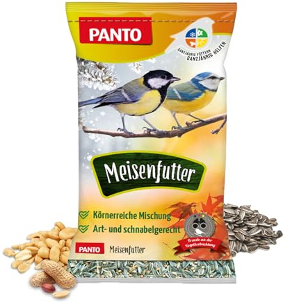 PANTO Meisenfutter – 13 x 1 kg Wildvogelfutter ganzjährig, Körnermischung für Wildvögel ohne Weizen, Hafer & Gerste, Vogelstreufutter für Meisen und andere Körnerfresser
