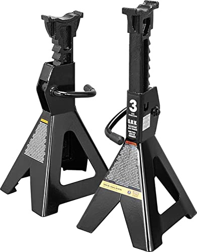 Big RED AT43006BR Steel Jack Stands: 3 Ton (6,000 LBs) Capacity, 2 Pack, Black