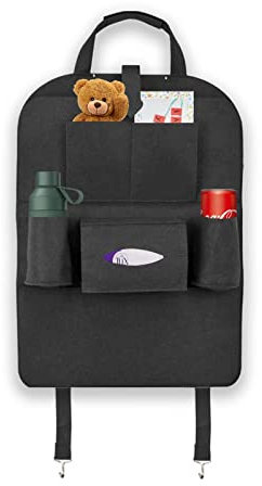 Auto Rückenlehnenschutz, 7 Fächer Autositz-Organizer - Filz Rcksitz Organizer mit Telefon Aufbewahrung, Wasserdicht Multifunktionale mit vielen Sack , rücksitzschoner, auto kinder, rücksitztasche
