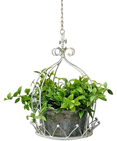 Hanging Plant Holder, Iron Birdcage Hanging Planter, Metal Wire Flower Pot Basket Wrought Plant Stands for Plants, Flowers, Garden, Patio, Balcony Outdoor and Indoor Décor