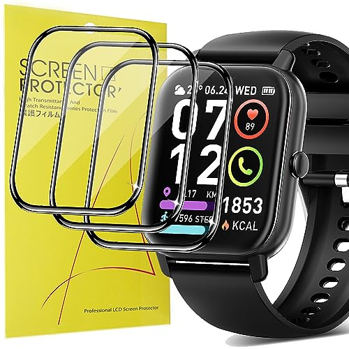 Blueshaweu Protector de pantalla compatible con Poounur P66E para hombres y mujeres, paquete de 3, película protectora de cobertura completa, compatible con Poounur P66E de 1.85 pulgadas Touch Smart