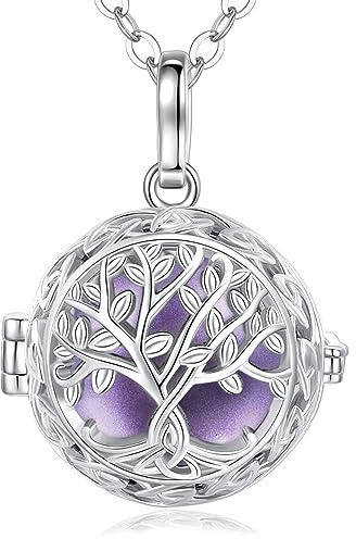 EUDORA Llamador de Ángeles Arbol de la Vida Colgante Joyería de Mujer Primer Embarazo Mamá Regalos Originales para Madre Abuela, 76cm + 114cm