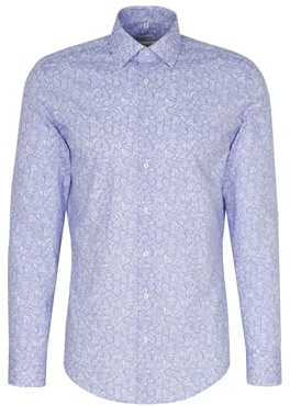 Silkesdekal herr business skjorta – slim fit – lätt att stryka – Kent krage – långärmad – 100% bomull, blå, 39