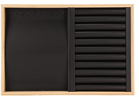 Bandeja Organizadora de Joyas Apilable,Bandejas de Exhibición de Pendientes de Terciopelo,Caja para Collar con Soporte para Anillos,Inserto de Cajón de Joyería Apilable Grande,para Pendientes