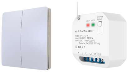 ECI ELETTROFORNITURE Kit Feb Elettrica rele smart e pulsante wireless PER AUTOMAZIONE TAPPARELLE 9304 Il pulsante è SENZA fili e SENZA batteria !!