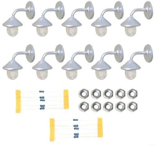 HEIBTENY 10 Stück Wandlampen + 10 Widerstand LED Straßenlaternen 1-flammig Für H0-Häuser Baukasten Lampen & Beleuchtung Zubehör Für Miniaturszenen Layout, LMN5S1YDW854497UY9U54FA