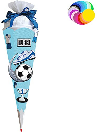 alles-meine.de GmbH Bastelset - Schultüte Farbe & Größe wählbar 70/85 / 100 cm - Fussball - Farbe frei wählbar - Bastelschultüte - Zuckertüte zum selber Basteln Bemalen Bek..