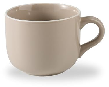 ARRADENS Microwave Soup Mug, 21 OZ Jumbo Porcelain Soup Cups with Handles, Microwave & Dishwasher Safe Soup Bowls Mugs with Handle for Cappuccino, Latte, Oatmeal, Snacks, Beige