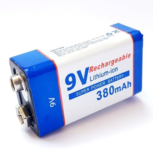 1 BATTERIA RICARICABILE 9V 380MAH VIDEOGIOCHI 9 VOLT NIMH TELECAMERE PILA GIOCHI