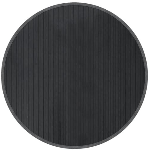 vidaXL Round Grey Bamboo Rug - 100cm Diameter Modern Bamboo Area Mat for Living Room, Kitchen, Hallway | Water-Resistant, Anti-Slip
