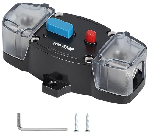 EFUTURETIME Schutzschalter 100A Sicherung 12v-48v mit manuellem Reset | Sicherungsautomat Leistungsschalter für Auto, Boot, Audio/Video System