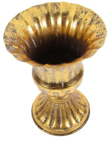 BESTOYARD Vintage Iron Carved Vase Plant Stand for Outdoor Garden Decor Roman Flowerpot Plant for Front Door Wedding Party Decoration