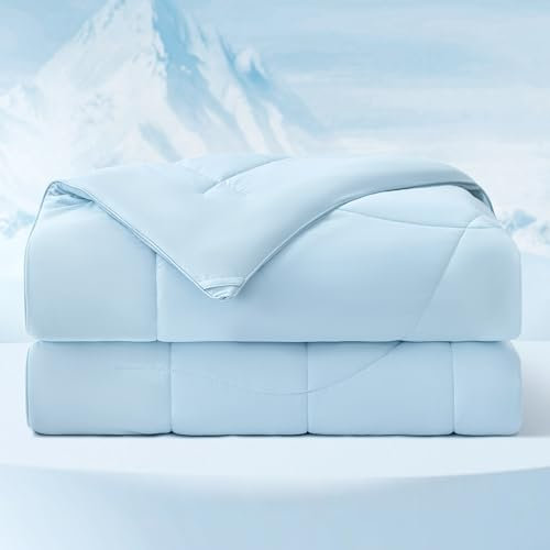 BEDSURE Bettdecke Ohne Bezug Kühlende - Bettdecke 135x200 Kühldecken zum Schlafen - Leicht Atmungsaktiv Schweißfrei Cooling Blanket Für Nachtschwitzer Doppelseitige Kühlende Decke, Blau