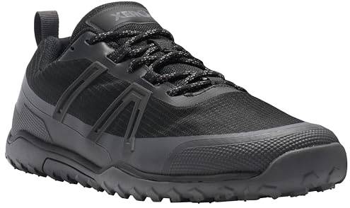 Xero Shoes Men's Scrambler Trail Low Barefoot Waterproof Shoes, Black/Asphalt, 13