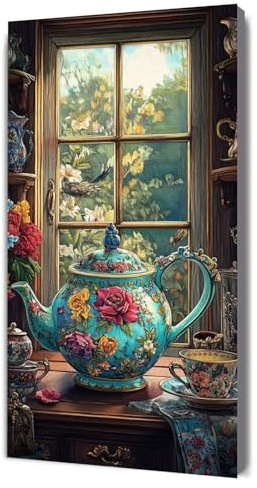 Pintar por Numeros Adultos flor taza, Niños DIY Paint by Numbers,Manualidades Adultos kit con Lienzo sin Arrugas, Pinceles y Pintura Acrílica, Pintura al óleo para Regalo Decor Hogar 80x160cm h-142