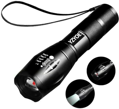YZYOE Linterna táctica infrarroja recargable 850NM, luz blanca 2 en 1 y luz de caza infrarroja led, 2 modos, lámpara de caza racón, detector, observación nocturna.
