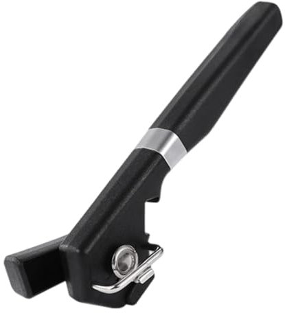 SiaBiced Abrelatas Manual con Mango Resistente y sacacorchos, Herramienta de Cocina para Bar y hogar, Negro, Individual