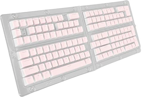 Focket Capas de Teclas de Teclado, 129 Teclas PBT Tema de Pudín PBT OEM Translúcida Dos Tallas de Moldeo por Inyección de Color Conjunto de Teclados Mecánicos con Acabado Mate de (Rosado)