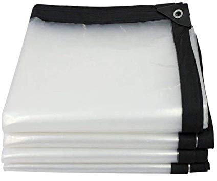 Telone trasparente impermeabile in polietilene da 5 mm, con occhielli, resistente agli strappi, multiuso, per camion di piante da esterno, 3 x 5 m