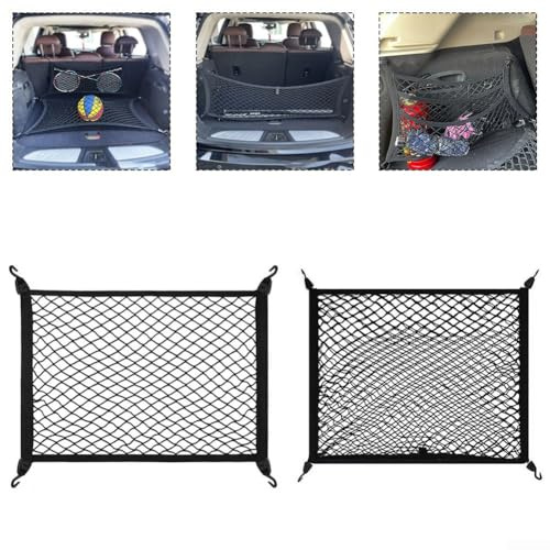 Car Boot Cargo Net Elastic Luggage Storage Organiser 80x60cm Nylon Double Layer SUV Truck Vehicle Trunk Divider Adjustable(SINGLE LAYER)