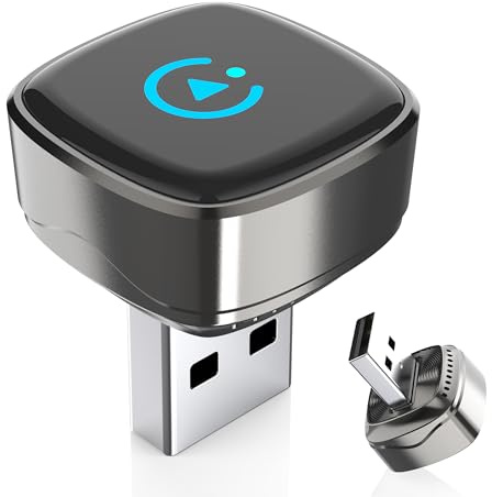 KANANAFEEL CarPlay Wireless Adapter, schnelle und stabile Verbindung | Kabelgebundener Adapter für kabellose Verbindung, automatische Verbindung, USB/Typ-C, kompatibel mit iOS 9+