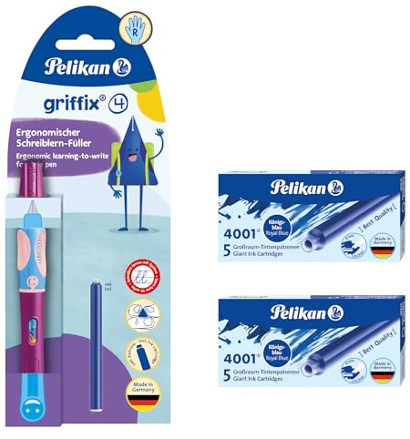 Pelikan griffix Schreiblern-Füller (Rechtshänder + Ersatzpatronen, Sweet Berry)