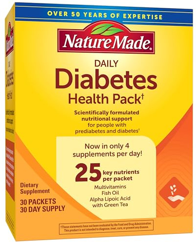 Nature Made Diabetes Health Pack, Daily Dietary Supplements, 30 Packets