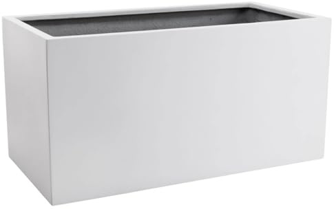 VIVANNO Pflanztrog Maxi - Pflanzkübel Weiß 60x30x30 cm aus Fiberglas | Frostsicherer Pflanzentopf für Outdoor & Innen, wetterbeständiger Blumentopf, moderner Kübel, weiß matt, rechteckig