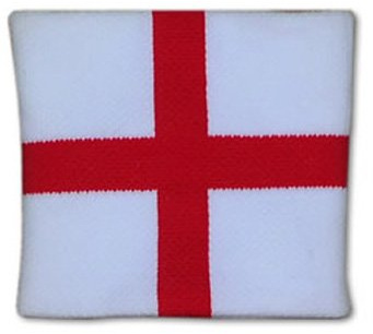 Flaggenfritze® Schweißband England St. George - Weiß - 7 x 8 cm - Für Fußballfans und Sportler - Unisex
