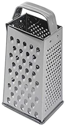 Genware NEV-42229 Box Grater, Stainless Steel, 9 x 4 x 3