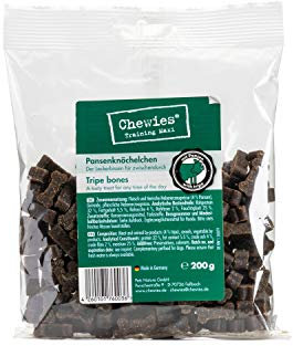 Chewies Hundeleckerli Pansen MAXI Knöchelchen - 4 x 200 g - Trainingsleckerli für Hunde - Fleisch Softies ohne Zucker - Hundesnacks mit hohem Fleischanteil (800 g)