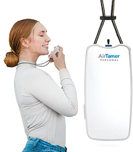 AirTamer A310W Personal Rechargeable and Portable Air Purifier Negative Ion Generator, Proven Performance, White with Metal Travel Case