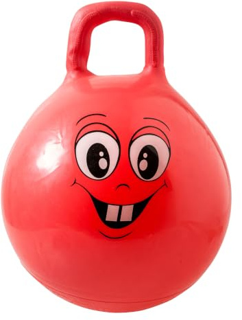 Idena 40093 – Sprung Ball Happy Face, 45 – 50 cm, Rosso