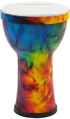 World Rhythm MDJ007-RD 6 Pre-Tuned Synthetic Djembe – Lightweight & Durable Hand Drum for Schools & Festivals – Rainbow