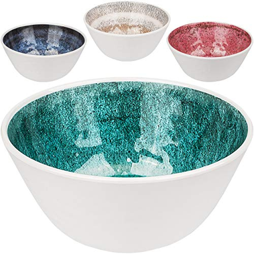 alles-meine.de GmbH 2 Stück Müslischale/Kleiner Suppenteller/Suppenschüssel - Retro & Nostalgie Design - bunt - 650 ml - Ø 15 cm - groß - aus Kunststoff Melamin - Bowl Schü..