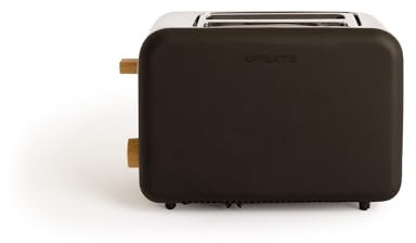 CREATE/TOAST RETRO/Grille-pain Noir / 6 niveaux de puissance, tiroir ramasse-miettes, thermostat, décongélation, réchauffage, 2 fentes à tranches larges, 850W