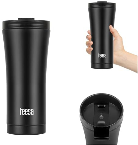 Teesa Taza térmica de viaje (500 ml), color negro