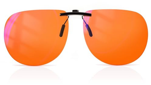 Goiteia 380-500nm Blue Light Filter Gaming Goggles Clip-on, Gamers & Esport Accessories|up flap (Arancione（60 * 50MM）)