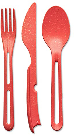 koziol KLIKK Cutlery Set, 3-teilig, Naturkoralle