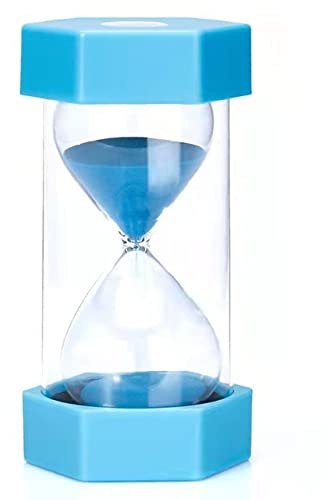 Treibsand 10/20/30/45/50/60 Minuten Sanduhr Timer Kreatives Geburtstagsgeschenk Bunte sechseckige Sanduhren Chronograph,Blau,50min