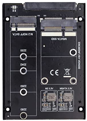 ChenYang MSATA ＆ M.2 NGFF SATA SSD to 2.5 SATA 2 in 1 Combo JBOD HDD Disk Drive Enclosure Adapter