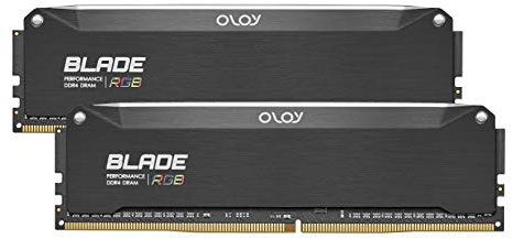 OLOy MD4U0832161BRKDE RAM DDR4 16 Go (2 x 8 Go) Barrette de Ram Noir Hairline Blade RGB 3200 MHz CL16 1,35 V 288 broches UDIMM