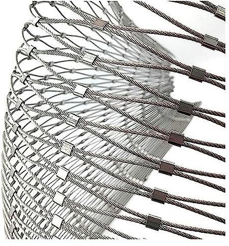 Sicherheitsnetz 304 Edelstahl-Seilnetz, Absturzsicherungsnetz in großer Höhe for Fußballplatzgarten, flexibles Geflügelkäfignetz (Farbe: Maschenweite 10 cm, Größe: 1 x 1 m) ( Size : Rope diameter 2mm