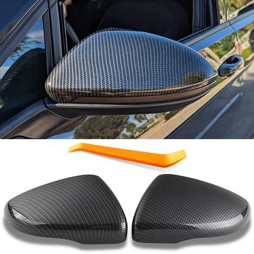 Autozubehör Spiegel Spiegelkappen Original Passend für 2013-2017 VW Golf 7 VII MK7& 7.5 Variant GTI/GTD/R Schrägheck/Touring Tuning Zubehör Aussen Accessoire - Carbon, 1 Paar