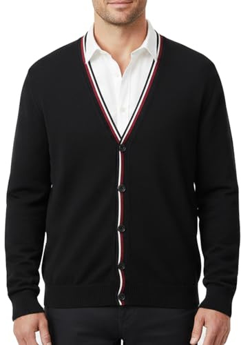 MANBOZIXi Cardigan pour Hommes avec Boutons, Gilet en Tricot Léger pour Homme